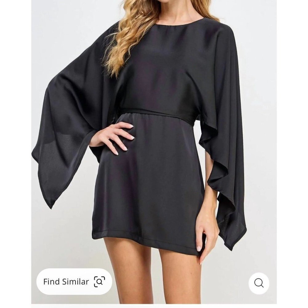 Strut & Bolt You Got Me Thinking Dress for Women‎ Black Silky Size L Mini